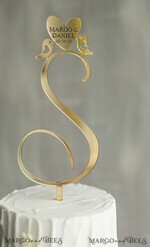 TORTENDEKORATION  
 Gold
 Hochzeitstorte Topper, goldener Torten Topper5