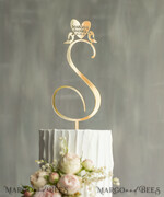 TORTENDEKORATION  
 Gold
 Hochzeitstorte Topper, goldener Torten Topper5