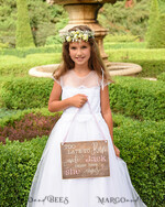 BLUMENMÄDCHEN / SEITENJUNGE SCHILDER rustikal Personalisierte Holz-Hochzeitsbeschilderung, Holzschild für den Seitenjungen, Holzgraviertes Schild für das Blumenmädchen, Schild für den Hochzeitstag des Blumenmädchens, rustikale Hochzeitsdekoration für das Blumenmädchen, Papa, hier kommt Mama, hier kommt die Braut.4