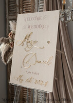 TISCHPLÄNE UND WILLKOMMENSCHILDER FÜR HOCHZEITEN rustikal rustikales Holz & Gold Hochzeitswillkommensschild, Boho Goldene Hochzeitsdekoration, personalisiertes Hochzeitsschild, Hochzeitsboard, Willkommenshochzeitsboard17