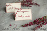 PLATZKARTEN / TISCHKARTEN  
 Romantisches Boho/ Botanisch/ Floral Blush-Pink und Elfenbein Hochzeitsplatzkarte mit kastanienbraunem Zwirn, moderne Hochzeitsplatzkarten, romantische rosa Namensschilder, elegante Hochzeitsdekoration für Tische, handgemachte Platzkarte.4