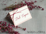 PLATZKARTEN / TISCHKARTEN  
 Romantisches Boho/ Botanisch/ Floral Blush-Pink und Elfenbein Hochzeitsplatzkarte mit kastanienbraunem Zwirn, moderne Hochzeitsplatzkarten, romantische rosa Namensschilder, elegante Hochzeitsdekoration für Tische, handgemachte Platzkarte.4