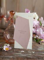 MENÜ & PROGRAMME  
 romantisch Geometrisches minimalistisches Hochzeitsmenü, individuelle Blush- und Elfenbein-Doppelt-Menükarten, modernes handgefertigtes geometrisches Hochzeitsmenü, einfaches rosa und ecrufarbenes Hochzeitsmenükarten.7
