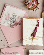 HOCHZEITS EINLADUNGEN moderne Kalligraphie / feine Kunst Feine Kunst Elfenbein Gold Hochzeitskarte, Echte Heide Blumen Hochzeitskarte, Französische Provence Einladungskollektion, Kranz Monogramm Hochzeitskarte Set, Zinnenrand Einladungen, Zerrissene Kante Hochzeitskarten gold, Feine Kunst Hochzeitskarten Set, Zinnenrand Papier18