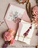 HOCHZEITS EINLADUNGEN moderne Kalligraphie / feine Kunst Feine Kunst Elfenbein Gold Hochzeitskarte, Echte Heide Blumen Hochzeitskarte, Französische Provence Einladungskollektion, Kranz Monogramm Hochzeitskarte Set, Zinnenrand Einladungen, Zerrissene Kante Hochzeitskarten gold, Feine Kunst Hochzeitskarten Set, Zinnenrand Papier18