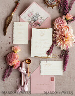 HOCHZEITS EINLADUNGEN moderne Kalligraphie / feine Kunst Feine Kunst Elfenbein Gold Hochzeitskarte, Echte Heide Blumen Hochzeitskarte, Französische Provence Einladungskollektion, Kranz Monogramm Hochzeitskarte Set, Zinnenrand Einladungen, Zerrissene Kante Hochzeitskarten gold, Feine Kunst Hochzeitskarten Set, Zinnenrand Papier18