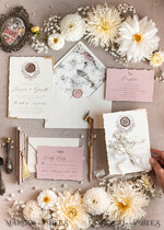 HOCHZEITS EINLADUNGEN moderne Kalligraphie / feine Kunst Fine Art Blush Hochzeitsinvitation, Echte Baby Atem Blumige Hochzeitsinvitation, Französische Provence Einladungssuite, Gypsophila Hochzeitsinvitation Suite, Zierte Kante Einladungen, Zerrissene Kante Hochzeitsinvitationen gold, Fine Art Hochzeitsinvitation Suite14
