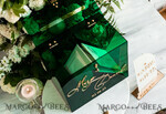 KARTONBOXEN  
 Acrylkartenbox Elegante smaragdgrüne Hochzeitsset Acryl-Kartenbox mit Schloss und Schild für Karten & Geschenke, personalisierte Hochzeitskartenbox, Acryl-Hochzeitskartenbox mit Deckel in Grün.41