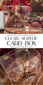 KARTONBOXEN  
 Acrylkartenbox Elegante klare Hochzeitsset Acrylkartenbox mit Schloss und Beschilderung für Karten & Geschenke, personalisierte Hochzeitskartenbox, klare Kartenbox, Hochzeitskartenbox mit Deckel, Hochzeitsgeldbox, Hochzeitskartenhalter.12