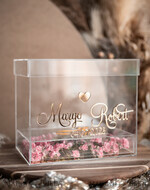 KARTONBOXEN  
 Acrylkartenbox Elegante klare Hochzeits-Wunschbrunnen-Acryl-Geldgeschenkkartenbox mit Regal für Blumen, personalisierte Hochzeitskartenbox, Acrylkartenbox, Hochzeitskartenbox mit Deckel, Hochzeitsgeldbox, Hochzeitskartenbox.12