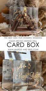 KARTONBOXEN  
 Acrylkartenbox Elegante klare Hochzeitswunschbrunnen-Acrylkarte mit Schloss, personalisierte Hochzeitskartenbox, Kartenbox mit Herz und Ast, Hochzeitskartenbox mit Deckel, Hochzeitsgeldbox, Hochzeitskartenhalter.9