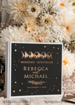 HOCHZEITS-GÄSTEBÜCHER Instax Sofortbildbuch Fotoalbum Hochzeits-Gästebuch personalisiert mit Bogen-Spiegel-Schild-Set, Schwarz Gold Sofortfoto-Buch Boho Halloween Instax Hochzeitsfoto-Gästebuch12