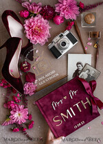 HOCHZEITS-GÄSTEBÜCHER Instax Sofortbildbuch Bordeaux Gold Acryl Hochzeits-Gästebuch personalisiert mit Unterschriftenset, Velvet Garden Burgunder Sofortbildbuch Boho Elegantes Marsala Instax Hochzeitsfoto-Gästebuch16