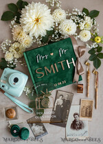 HOCHZEITS-GÄSTEBÜCHER Instax Sofortbildbuch Smaragdgrünes Gold-Acryl-Hochzeitsgästebuch mit personalisiertem Unterschriften-Set, Samtgrünpflanzen Sofortbildbuch Boho Elegantes Instax-Hochzeitsfoto-Gästebuch16