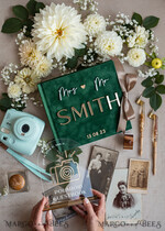 HOCHZEITS-GÄSTEBÜCHER Instax Sofortbildbuch Smaragdgrünes Gold-Acryl-Hochzeitsgästebuch mit personalisiertem Unterschriften-Set, Samtgrünpflanzen Sofortbildbuch Boho Elegantes Instax-Hochzeitsfoto-Gästebuch16