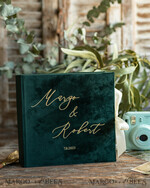 HOCHZEITS-GÄSTEBÜCHER Instax Sofortbildbuch Luxuriöses Hochzeits-Gästebuch, Smaragdgrünes Gold-Velours Sofortbildbuch, Elegantes Grünpflanzen Instax Hochzeitsfoto-Gästebuch10