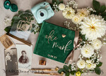 HOCHZEITS-GÄSTEBÜCHER Instax Sofortbildbuch Smaragdgrünes Gold-Acryl-Hochzeitsgästebuch personalisiert und signiert, Samtgrüne Gartenpflanzen Sofortfoto-Buch Boho Elegantes Instax-Hochzeitsfoto-Gästebuch11