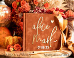 HOCHZEITS-GÄSTEBÜCHER Instax Sofortbildbuch Fall Terracotta Gold Acryl Hochzeits-Gästebuch Personalisiert, Samt Rost Sofortbildbuch Boho Elegant Instax Hochzeitsfoto Gästebuch11