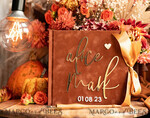 HOCHZEITS-GÄSTEBÜCHER Instax Sofortbildbuch Fall Terracotta Gold Acryl Hochzeits-Gästebuch Personalisiert, Samt Rost Sofortbildbuch Boho Elegant Instax Hochzeitsfoto Gästebuch11