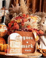 HOCHZEITS-GÄSTEBÜCHER Instax Sofortbildbuch Fall Terracotta Gold Acryl Hochzeits-Gästebuch personalisiert und Unterschrift-Set, Samt Rost Sofortbildbuch Boho Elegant Instax Hochzeitsfotos Gästebuch22