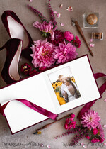 HOCHZEITS-GÄSTEBÜCHER Instax Sofortbildbuch Maroon Gold Acryl Hochzeits-Gästebuch personalisiert und signiert, Samtgarten Burgunder Instant-Foto-Buch Boho Elegant Marsala Instax Hochzeitsfoto-Gästebuch9