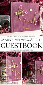 HOCHZEITS-GÄSTEBÜCHER Instax Sofortbildbuch Mauve Gold Acryl Hochzeitsgäste Buch Personalisierte und Signatur Set, Velours Staubige Rose Sofortbildbuch Boho Elegante Instax Hochzeitsfoto Gästebuch27