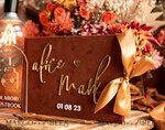 HOCHZEITS-GÄSTEBÜCHER Instax Sofortbildbuch Fall Terracotta Gold Acryl Hochzeitsgästebuch personalisiert und Signaturset, Velvet Rust Sofortbildbuch Boho Elegant Instax Hochzeitsfoto Gästebuch14