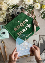 HOCHZEITS-GÄSTEBÜCHER Instax Sofortbildbuch Smaragdgrünes Gold-Acryl-Hochzeitsgastbuch personalisiert und mit Unterschrift-Set, Samtgrün Garten Grün Instant-Fotobuch Boho Elegantes Instax-Hochzeitsfoto-Gästebuch14