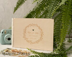 HOCHZEITS-GÄSTEBÜCHER Instax Sofortbildbuch Personalisierte Hochzeits-Gästebuch, Rustikaler Kranz Sofortfoto-Buch • Boho Holzgravur Instax Hochzeitsfoto-Gästebuch8