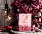 TISCHDEKORATIONSCHILDER   Acryl Tischdekoration Zahlen Blassrosa Ombre Mauve Acryl Tischnummern, Staubrosé Acryl & goldenes Schild, Goldpflaumen Plexi Tischnummern, Luxus lila Hochzeits Tischdekoration, 3D Hochzeitsbeschilderung16
