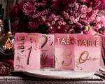 TISCHDEKORATIONSCHILDER   Acryl Tischdekoration Zahlen Blassrosa Ombre Mauve Acryl Tischnummern, Staubrosé Acryl & goldenes Schild, Goldpflaumen Plexi Tischnummern, Luxus lila Hochzeits Tischdekoration, 3D Hochzeitsbeschilderung16