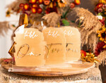 TISCHDEKORATIONSCHILDER   Acryl Tischdekoration Zahlen Acrylbogen Tischnummern, klare Acryl- und Goldschilder, Gold-Plexi Tischnummern, luxuriöse Hochzeits-Tischdekoration, Hochzeitsbeschilderung goldene Spiegel-Tischnummern.17