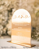 TISCHDEKORATIONSCHILDER   Acryl Tischdekoration Zahlen Acrylbogen Tischmenü, Goldspiegel Acryl und goldenes Schild, Gold Plexi Tischnummern, Luxuriöse Hochzeits Tischdekoration, 3D Hochzeitsbeschilderung goldene Spiegeltischnummern10