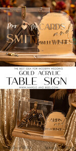 TISCHDEKORATIONSCHILDER   Acryl Tischdekoration Zahlen Nur Schild - Keine Kartenbox hier Acrylbogenkarten und Glückwunschschild, klares Acryl- und goldenes Schild, Gold Plexi-Kartenbox-Schild, luxuriöse Hochzeits-Tischdekoration, Hochzeitsbeschilderung goldenes Spiegelschild.14