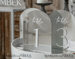 TISCHDEKORATIONSCHILDER   Acryl Tischdekoration Zahlen Arch-Acryl-Tischnummern Silber Acrylschild, Silber Plexi Tischnummern, Luxus Hochzeits Tischdekoration Centerpieces Dekorationen, SvS8