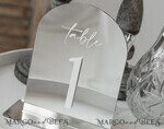 TISCHDEKORATIONSCHILDER   Acryl Tischdekoration Zahlen Arch-Acryl-Tischnummern Silber Acrylschild, Silber Plexi Tischnummern, Luxus Hochzeits Tischdekoration Centerpieces Dekorationen, SvS8