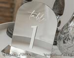 TISCHDEKORATIONSCHILDER   Acryl Tischdekoration Zahlen Arch-Acryl-Tischnummern Silber Acrylschild, Silber Plexi Tischnummern, Luxus Hochzeits Tischdekoration Centerpieces Dekorationen, SvS8