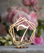 TISCHDEKORATIONSCHILDER   Acryl Tischdekoration Zahlen Acryl Tischnummern, klare Acryl- und Goldschilder, goldene Plexi Tischnummern, luxuriöse Hochzeits Tischdekoration, Hochzeitsschilder goldener Spiegel geometrische Tischnummern3