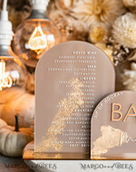 TISCHDEKORATIONSCHILDER   Acryl Tischdekoration Zahlen Acrylbogen Cappuccino Bar Menü, Klare Acryl- und Gold-Bar-Menü, Nude Taupe Gold Plexi Getränkebar-Menü, Tan Luxus Hochzeits-Getränkebar Tischdekoration, Erdige Hochzeitsbeschilderung Goldener Spiegel Bar Menü45