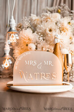 TISCHDEKORATIONSCHILDER   Acryl Tischdekoration Zahlen Acrylbogen gefrorenes Tischschild, weiße und goldene Tischschilder, goldenes 3D-Tischschild, elegante luxuriöse Hochzeitsdeko für Mr & Mrs, Glam Hochzeitsbeschilderung.10