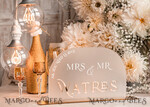 TISCHDEKORATIONSCHILDER   Acryl Tischdekoration Zahlen Acrylbogen gefrorenes Tischschild, weiße und goldene Tischschilder, goldenes 3D-Tischschild, elegante luxuriöse Hochzeitsdeko für Mr & Mrs, Glam Hochzeitsbeschilderung.10