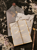PROBENNEHMESERVICE
 Muster
 Gold-Marmor-Hochzeitseinladung Muster, luxuriöses handgefertigtes Musterset, Goldfolien-Hochzeitseinladung, Pocket-Marmor-Goldeinladungen Musterset24