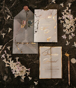 PROBENNEHMESERVICE
 Muster
 Gold-Marmor-Hochzeitseinladung Muster, luxuriöses handgefertigtes Musterset, Goldfolien-Hochzeitseinladung, Pocket-Marmor-Goldeinladungen Musterset24
