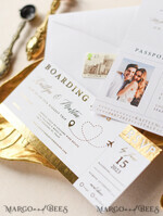 PROBENNEHMESERVICE
 Muster
 Zielhochzeit Einladung Muster, Gold Pass Muster Set, Bordkarte Hochzeitseinladung, Reisende goldene Einladungen Muster Set13