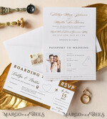 PROBENNEHMESERVICE
 Muster
 Zielhochzeit Einladung Muster, Gold Pass Muster Set, Bordkarte Hochzeitseinladung, Reisende goldene Einladungen Muster Set13