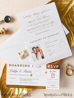 PROBENNEHMESERVICE
 Muster
 Zielhochzeit Einladung Muster, Gold Pass Muster Set, Bordkarte Hochzeitseinladung, Reisende goldene Einladungen Muster Set13