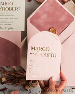 PROBENNEHMESERVICE
 Muster
 Staubige Rose Hochzeits-Einladung Muster, handgemachtes Muster-Set, rosa Samt und Goldfolie Hochzeits-Einladung, zartrosa Einladungen Muster-Set18