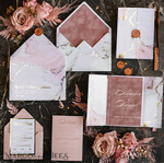 PROBENNEHMESERVICE
 Muster
 Gold Marmor Hochzeitseinladung Muster, handgemachtes Muster-Set, staubige Rose Samt Hochzeitseinladung Muster, weiße und goldene Acryl-Einladungen Muster-Set9