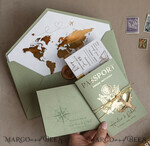 PROBENNEHMESERVICE
 Muster
 Muster, maßgeschneidertes Musterset Gold Salbeigrün Pass Hochzeitseinladung, Goldene Hochzeitskarten Boarding Pass, Grün Reise Pass Hochzeitseinladungen im Ausland, Hochzeitskarten für das Reiseziel Griechenland, Toskana Reisekarten Hochzeitsstationery Italien Weltkarte.28