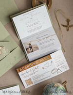 PROBENNEHMESERVICE
 Muster
 Muster, maßgeschneidertes Musterset Gold Salbeigrün Pass Hochzeitseinladung, Goldene Hochzeitskarten Boarding Pass, Grün Reise Pass Hochzeitseinladungen im Ausland, Hochzeitskarten für das Reiseziel Griechenland, Toskana Reisekarten Hochzeitsstationery Italien Weltkarte.28